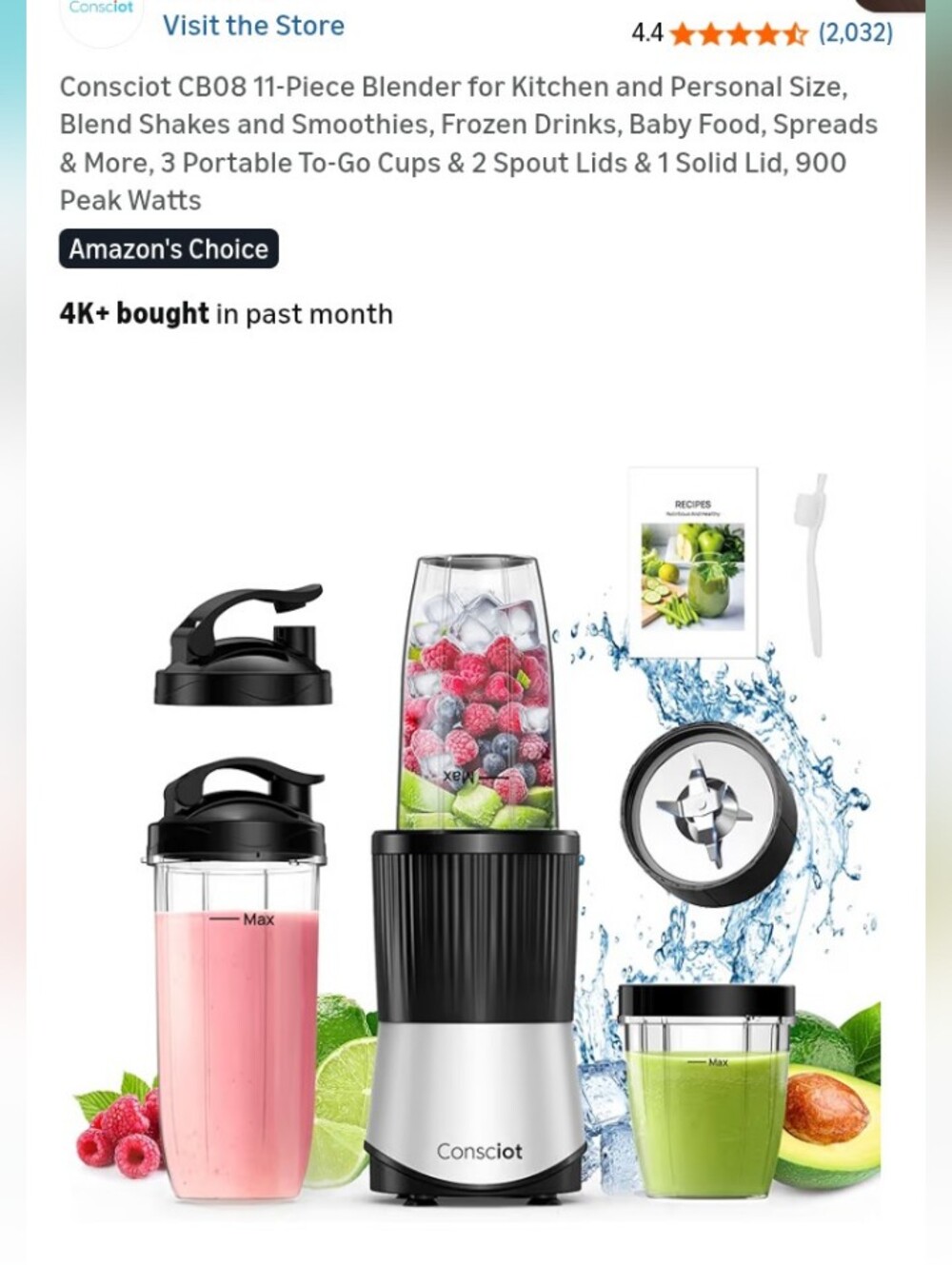 Consciot Personal Blender - Black & Silver
